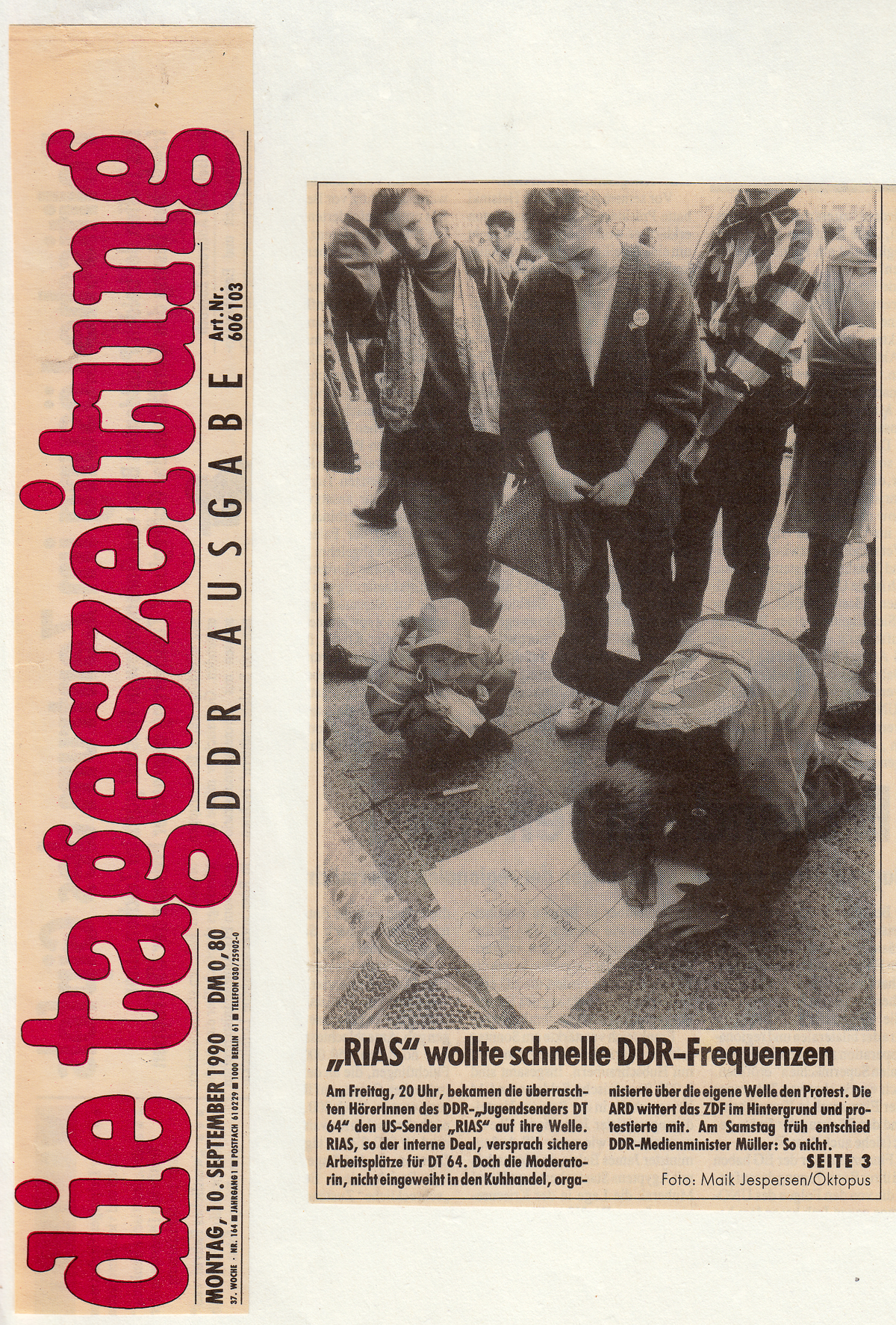 Die tageszeitung "taz", 10.09.1990